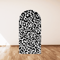 Mocsicka Animal Themed Birthday Party Leopard Print Double-printed Arch Cover Backdrop