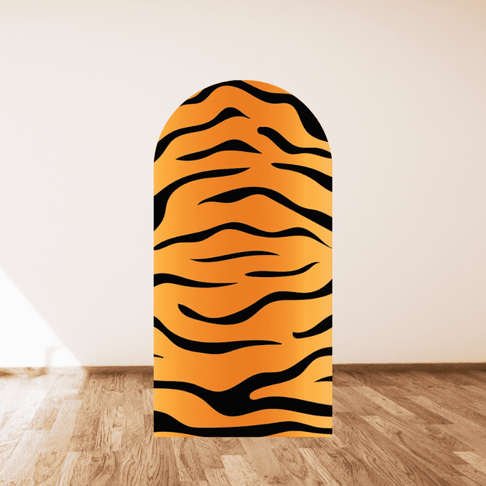 Mocsicka Animal Themed Birthday Party Tiger Stripe Pattern Double-printed Arch Cover Backdrop