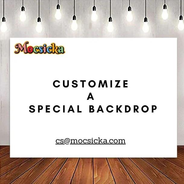 Mocsicka Custom Cotton and Vinyl Backdrop for Theme Party Decoration 8X4FT(240X120CM)