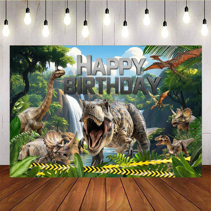 Mocsicka Dinosaur Adventure Theme Birthday Party Backdrops