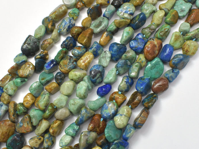 Natural Azurite, 5x7mm Nugget Beads, 15.5 Inch-BeadBasic