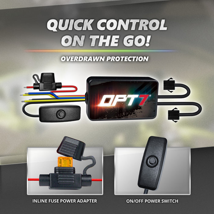 OPT7 12PCS RGB Motorcycle LED Strip Lights Kit with APP Control - Brake - Turn Signals