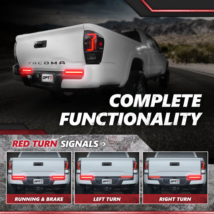 OPT7 15" LED Trailer Tail Light Bar 2-Pack Waterproof Red Turn Signal, Brake, DRL for Utility Truck RV