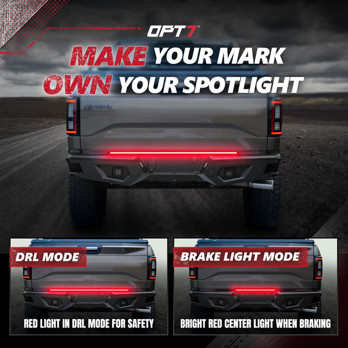 OPT7 48" Flexible LED Third Brake Light Strip Red Waterproof DRL High Mount Stop for Truck SUV Van RV