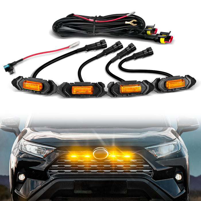 OPT7 Amber LED Grille Lighting Kit for 2019-2025 Toyota RAV4 5th Gen Front DRL