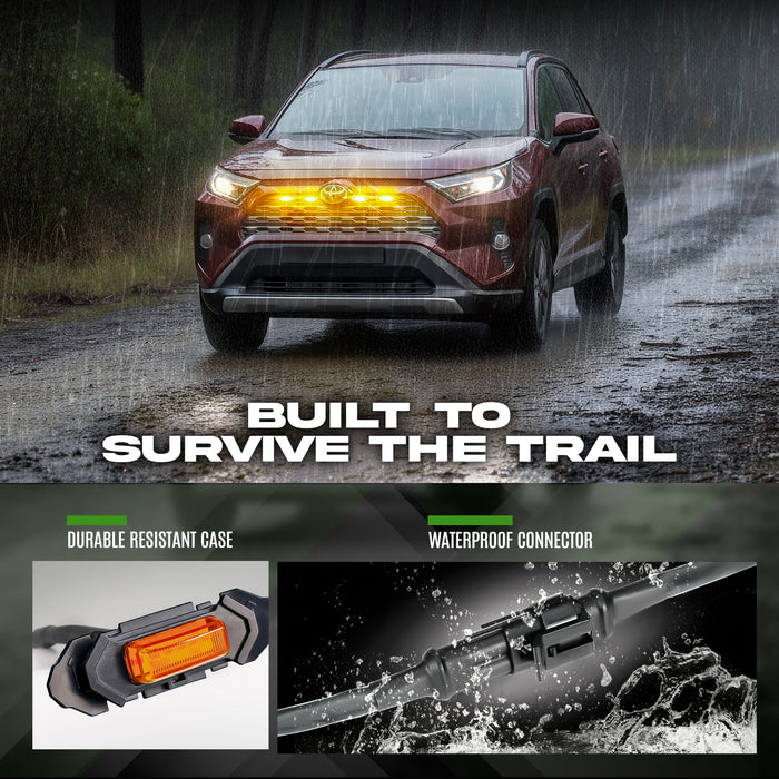 OPT7 Amber LED Grille Lighting Kit for 2019-2025 Toyota RAV4 5th Gen Front DRL