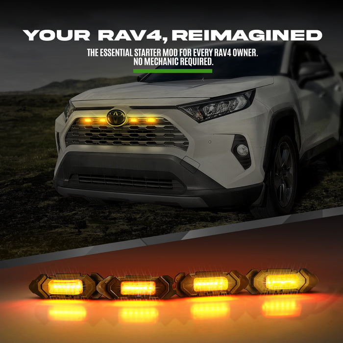 OPT7 Amber LED Grille Lighting Kit for 2019-2025 Toyota RAV4 5th Gen Front DRL