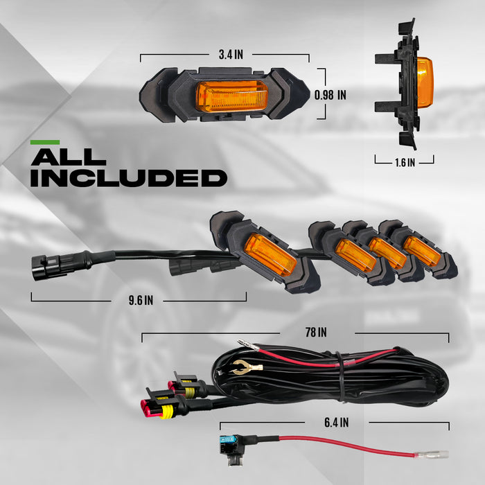 OPT7 Amber LED Grille Lighting Kit for 2019-2025 Toyota RAV4 5th Gen Front DRL