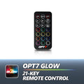 OPT7 GLOW 21-Key Remote Control for RGB Underglow, Rock Lights, Halo, Grille, Wheel Well, Motorcycle, Golf Cart, Boat, Engine Bay, DreamColor Underglow