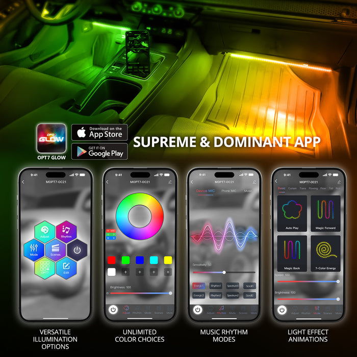 OPT7 GLOW DreamColor RGBIC Control Box With SoundSync for Dreamcolor Interior, Boat, Golf Cart