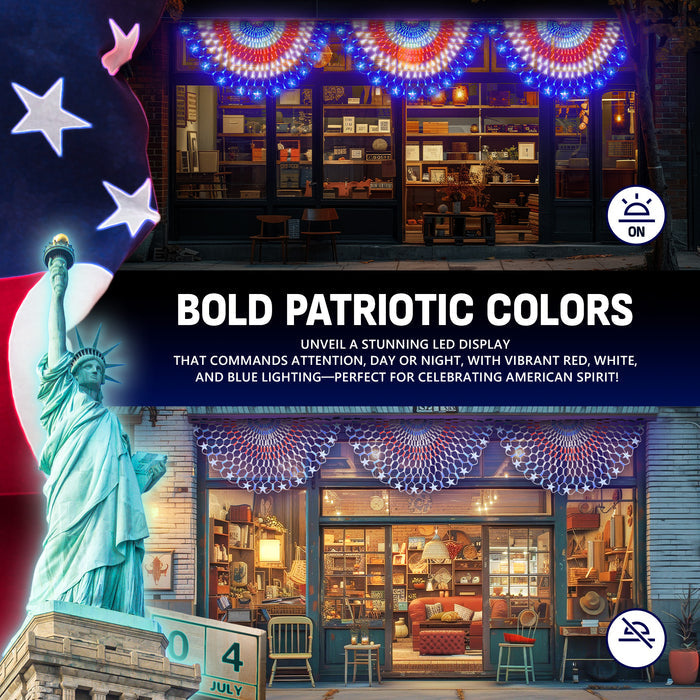 OPT7 LED American Flag Net Light Kit - 47 Inches Half Fan