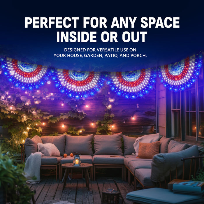 OPT7 LED American Flag Net Light Kit - 47 Inches Half Fan