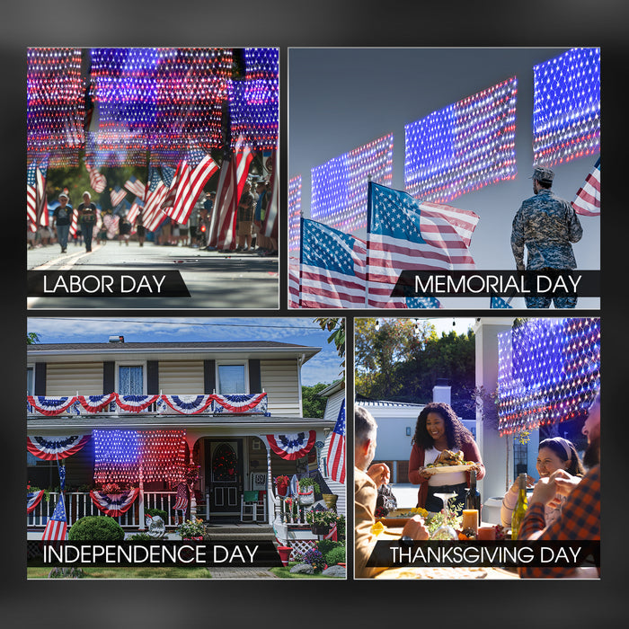 OPT7 LED American Flag Net Light Kit with 420 Super Bright LEDs