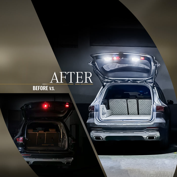 OPT7 Luggage Cargo Illumination Interior Dual LED White Handle Light Kit For Mercedes-Benz GL Series and EQ A/B/C