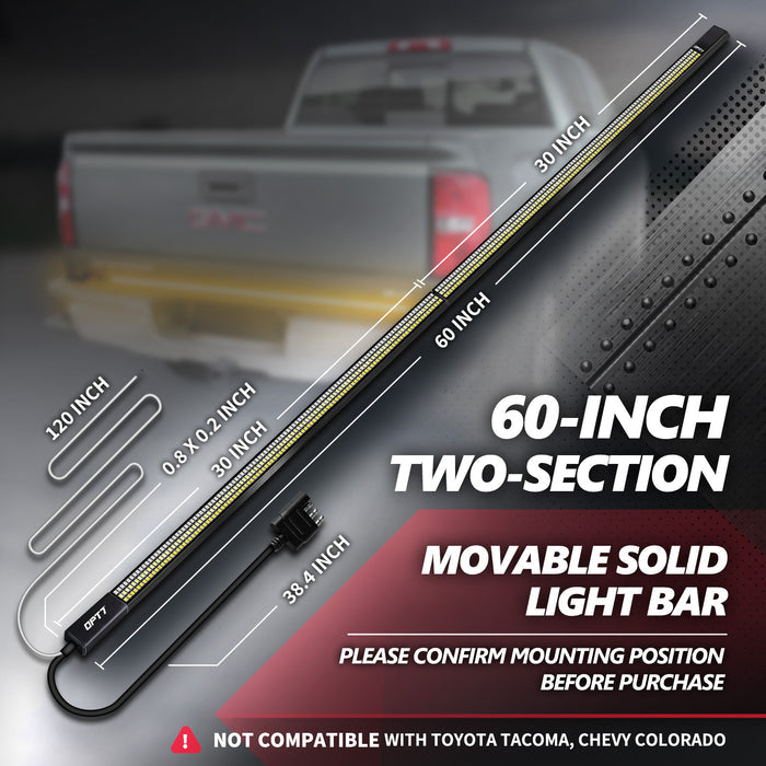 OPT7 Redline Parlux Triple Tailgate Light Bar 60" Bundle for Ford F150 15-20 with Blind Spot Easy Connect Harness