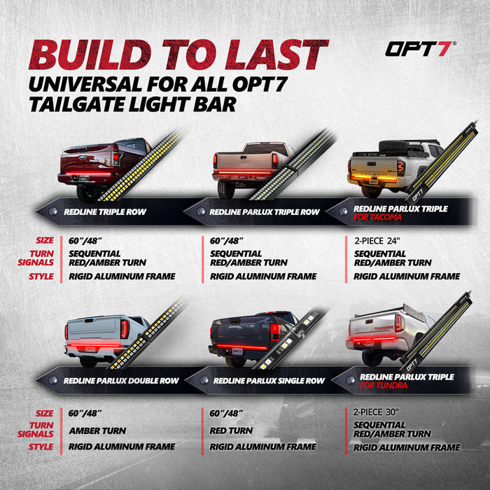 OPT7 Redline Tailgate Light Bar Magnets 5PCS