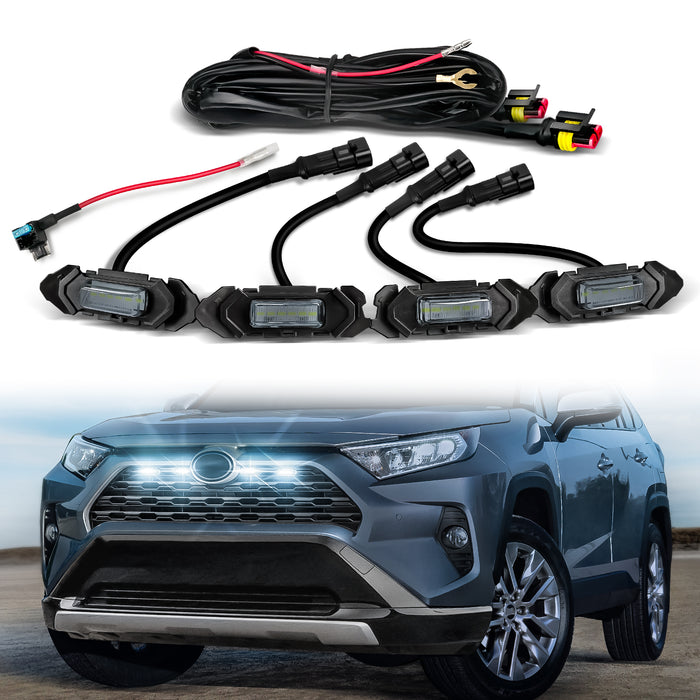 OPT7 White LED Grille Lighting Kit for 2019-2025 Toyota RAV4 5th Gen Front DRL
