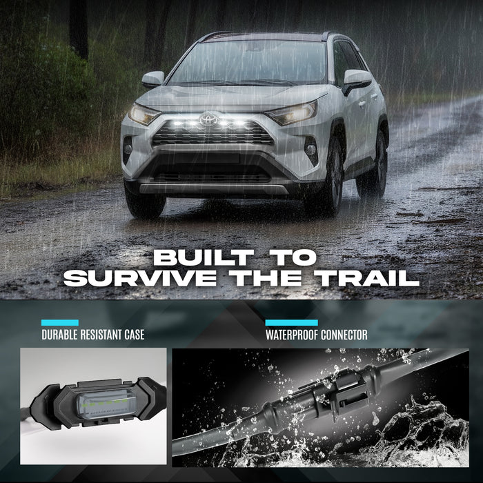 OPT7 White LED Grille Lighting Kit for 2019-2025 Toyota RAV4 5th Gen Front DRL