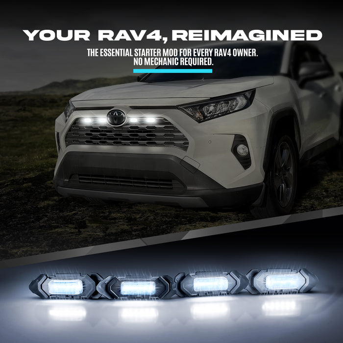 OPT7 White LED Grille Lighting Kit for 2019-2025 Toyota RAV4 5th Gen Front DRL