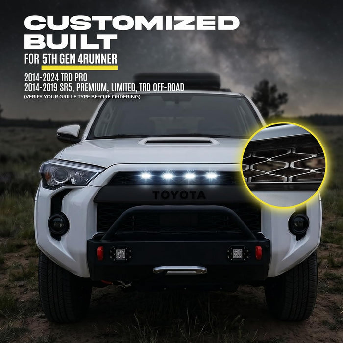 OPT7 White LED Grille Lighting Kit for 5th Gen Toyota 4Runner 2014-2024