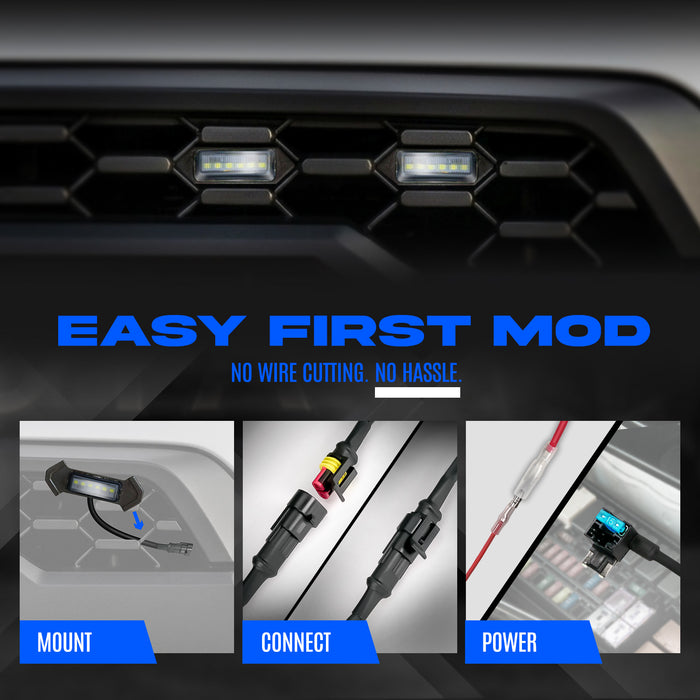OPT7 White LED Grille Lighting Kit for Toyota Tacoma TRD PRO 2016-2023
