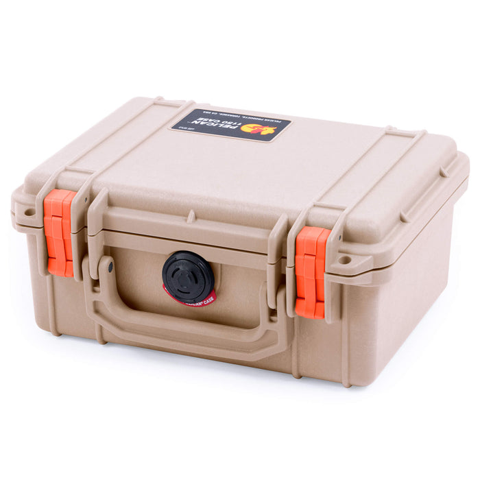 Pelican 1150 Case, Desert Tan with Orange Latches ColorCase