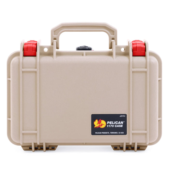 Pelican 1170 Case - Desert Tan & Red - None (Case Only)