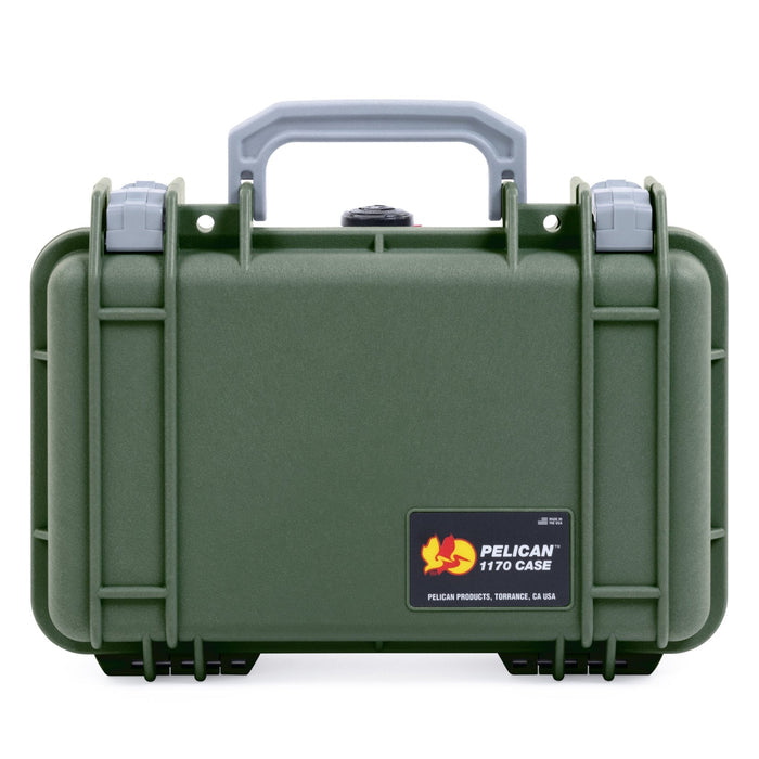 Pelican 1170 Case - OD Green & Silver - None (Case Only)