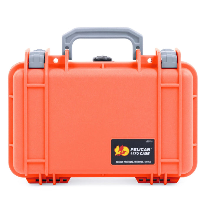 Pelican 1170 Case - Orange & Silver - None (Case Only)