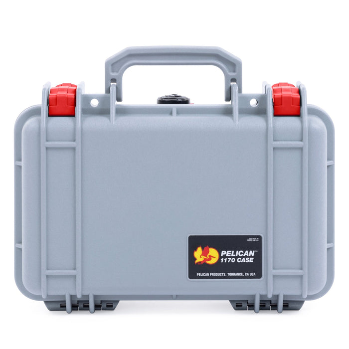 Pelican 1170 Case - Silver & Red - None (Case Only)