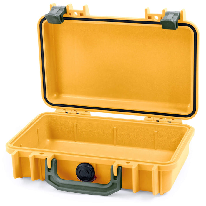 Pelican 1170 Case, Yellow with OD Green Handle & Latches