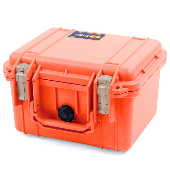 Pelican 1300 Case, Orange with Desert Tan Latches ColorCase