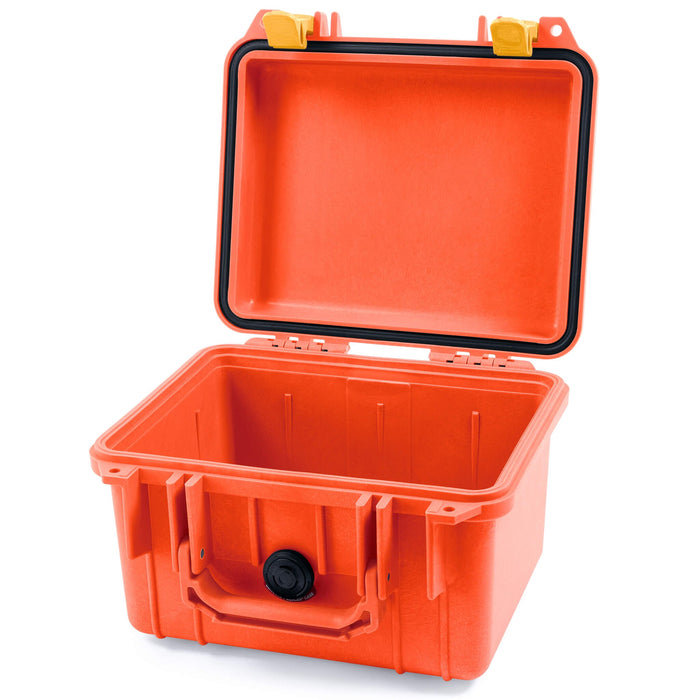Pelican 1300 Case, Orange with Yellow Latches None (Case Only) ColorCase 013000-0000-150-240