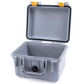 Pelican 1300 Case, Silver with Yellow Latches None (Case Only) ColorCase 013000-0000-180-240