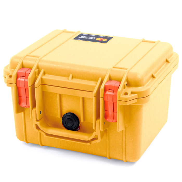 Pelican 1300 Case, Yellow with Orange Latches ColorCase