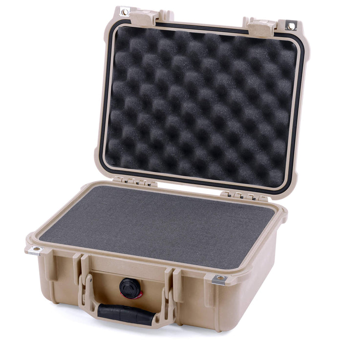Pelican 1400 Case - Desert Tan - Pick & Pluck Foam / Convolute Lid Foam