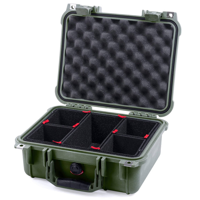 Pelican 1400 Case - OD Green - TrekPak Divider System / Convolute Lid Foam