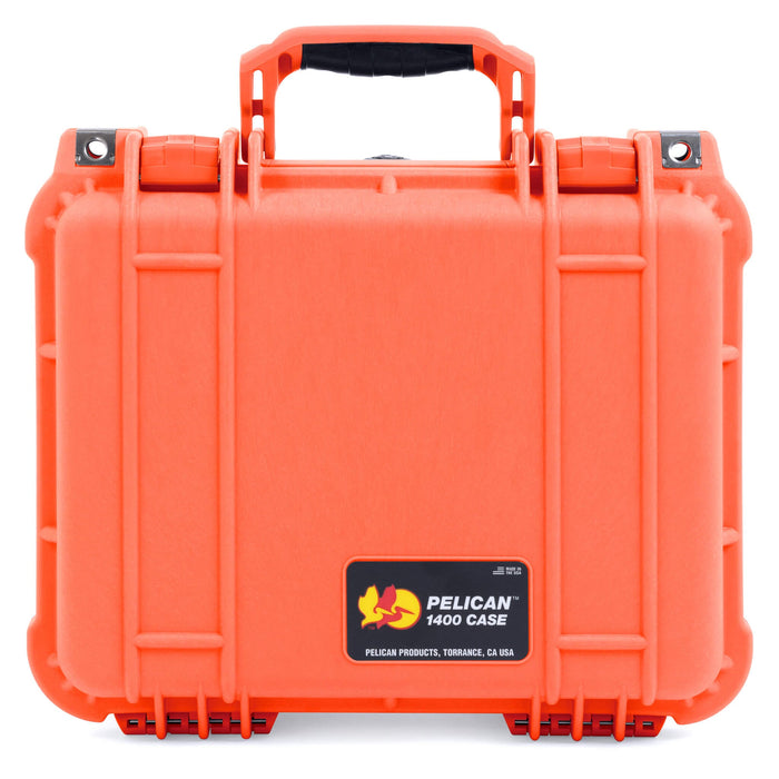 Pelican 1400 Case - Orange - Upright Front Case View