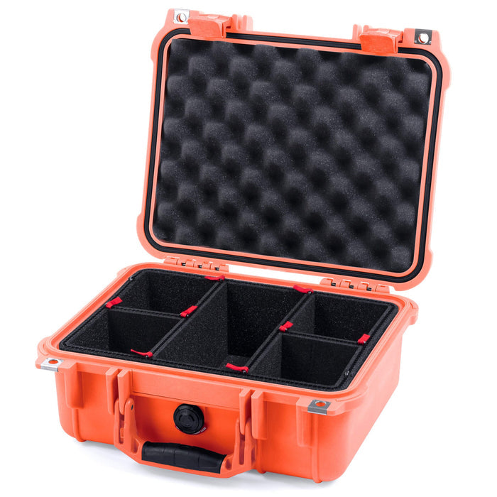 Pelican 1400 Case - Orange - TrekPak Divider System / Convolute Lid Foam