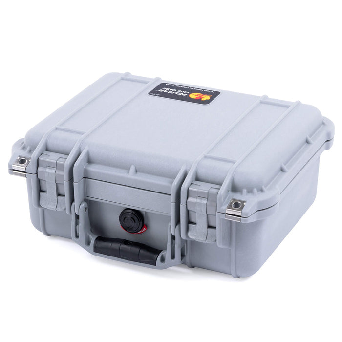 Pelican 1400 Case - Silver - Flat Front Case View