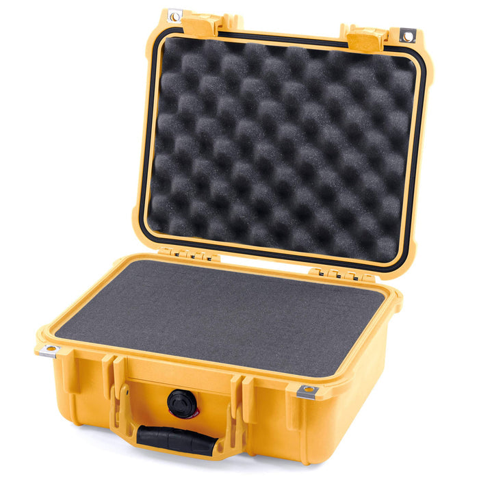 Pelican 1400 Case - Yellow - Pick & Pluck Foam / Convolute Lid Foam