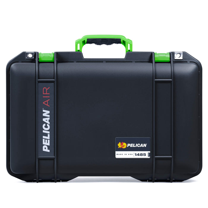 Pelican 1485 Air Case, Black with Lime Green Latches ColorCase