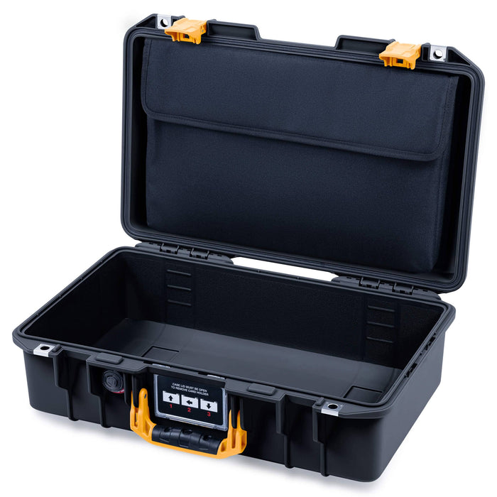 Pelican 1485 Air Case, Black with Yellow Latches ColorCase
