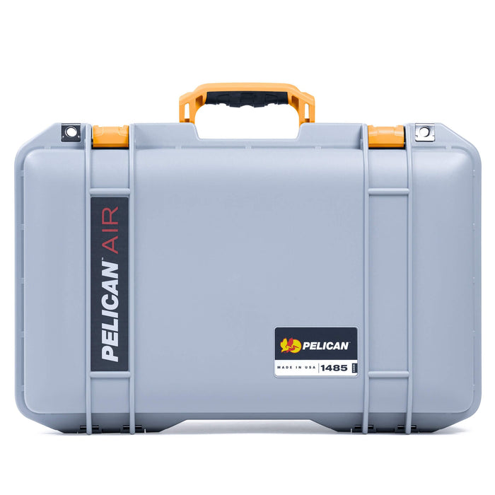 Pelican 1485 Air Case, Silver with Yellow Latches ColorCase