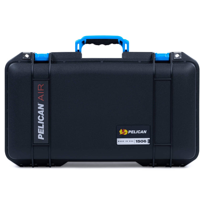 Pelican 1506 Air Case, Black with Blue Handles & Latches ColorCase