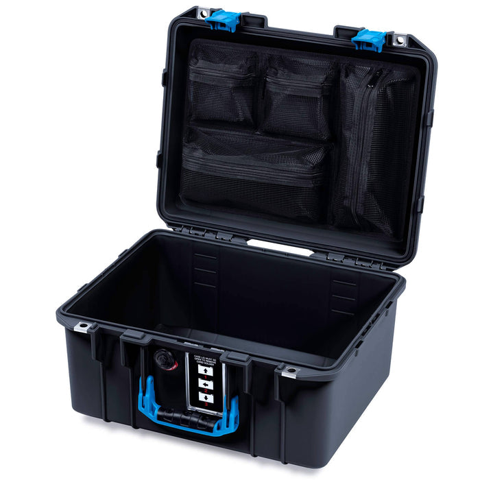 Pelican 1507 Air Case, Black with Blue Handle & Latches ColorCase