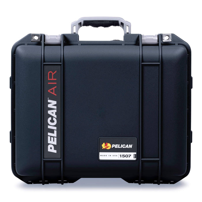 Pelican 1507 Air Case, Black with Silver Handle & Latches ColorCase