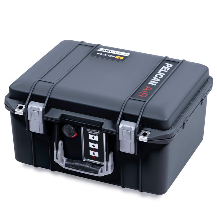 Pelican 1507 Air Case, Black with Silver Handle & Latches ColorCase
