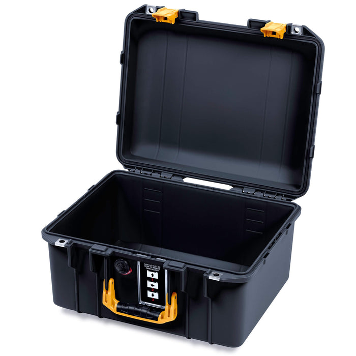 Pelican 1507 Air Case, Black with Yellow Handle & Latches None (Case Only) ColorCase 015070-0000-110-241