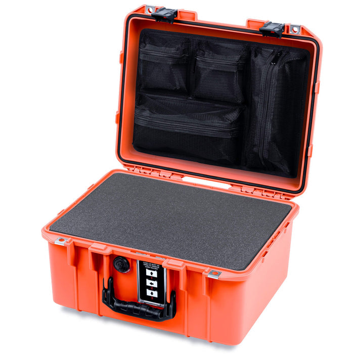 Pelican 1507 Air Case, Orange with Black Handle & Latches ColorCase